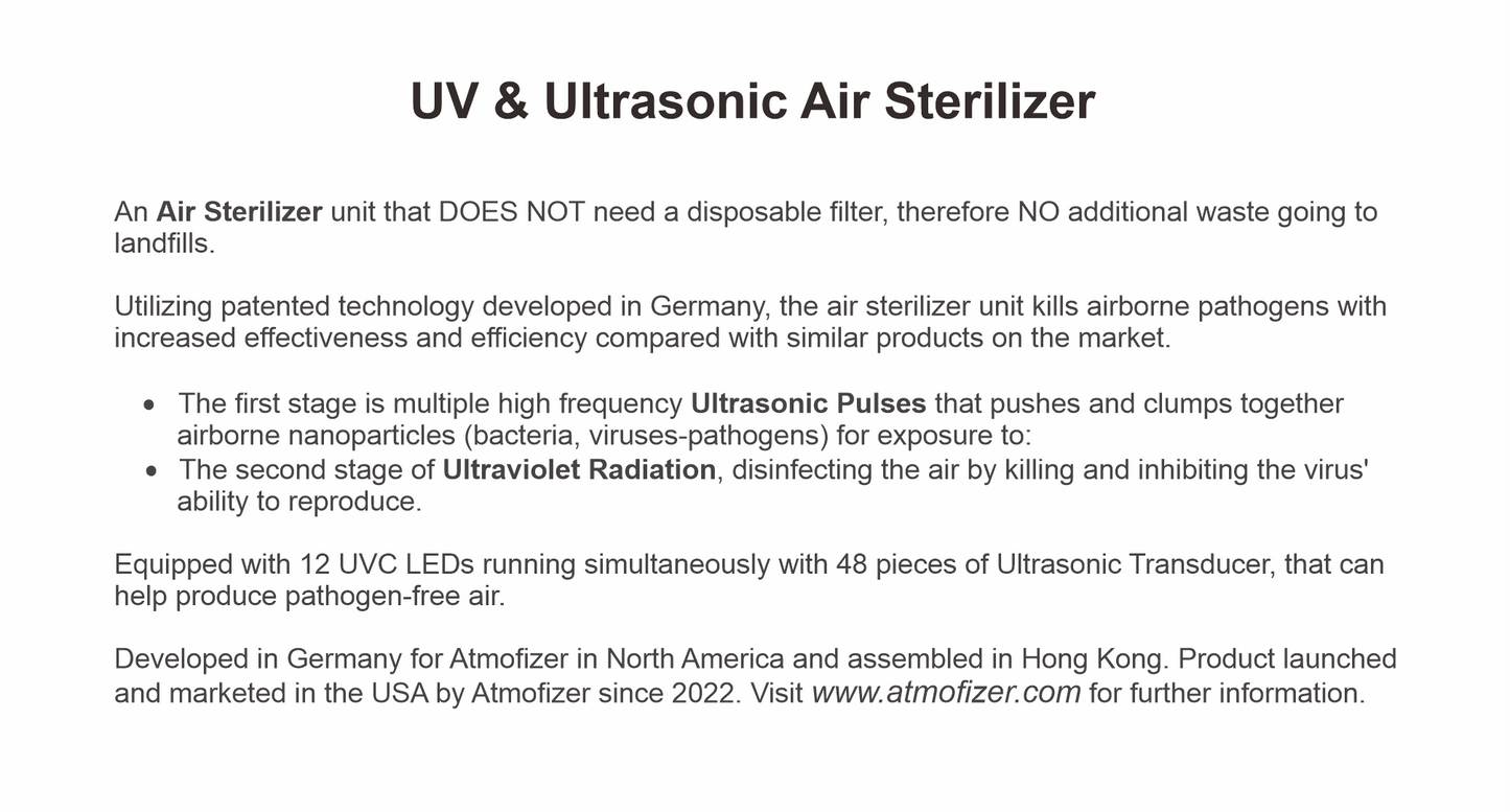 UV Air Sterilizer Unit