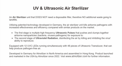 UV Air Sterilizer Unit